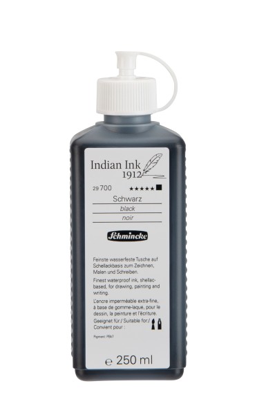 Schmincke - Indian Ink 1912 - schwarz - Zeichentusche - verschiedene Größen - Limited Edition