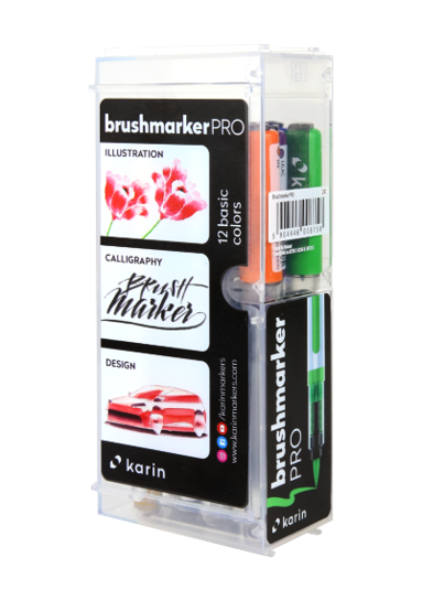 KARIN I Brushmarker I Pro 12 I basic colors set I 12 Stifte