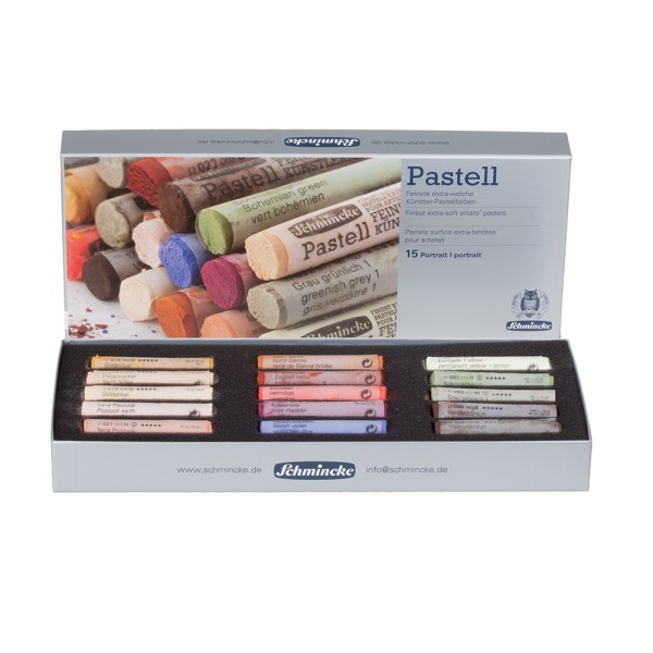 Schmincke Pastellfarbe | Pastell | Kartonset | Portrait mit 15 Stifte